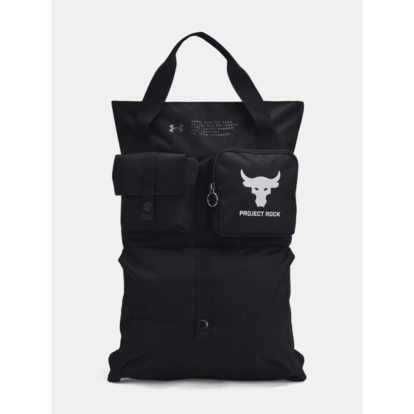 Under Armour Unisex Project Rock Gym Sack Training Bag Backpack Black New NWT - Picture 1 of 7